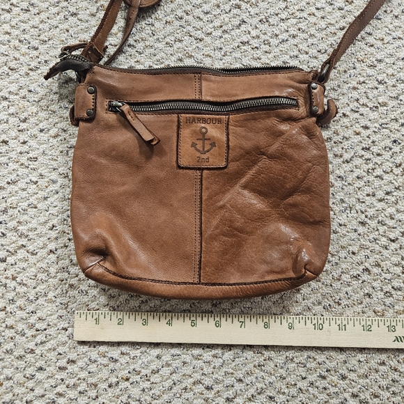 Harbour 2nd Crossbody Bag Anchor Love in Cognac Travel Purse Leather Medium - Picture 9 of 9